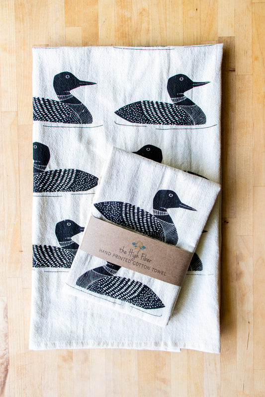 Duck Handprinted Tea Towel
