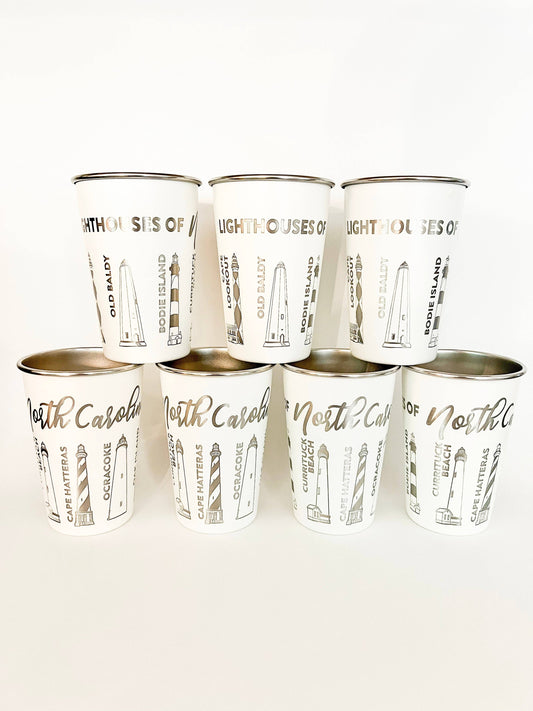 NC Lighthouses Engraved Pint Cup