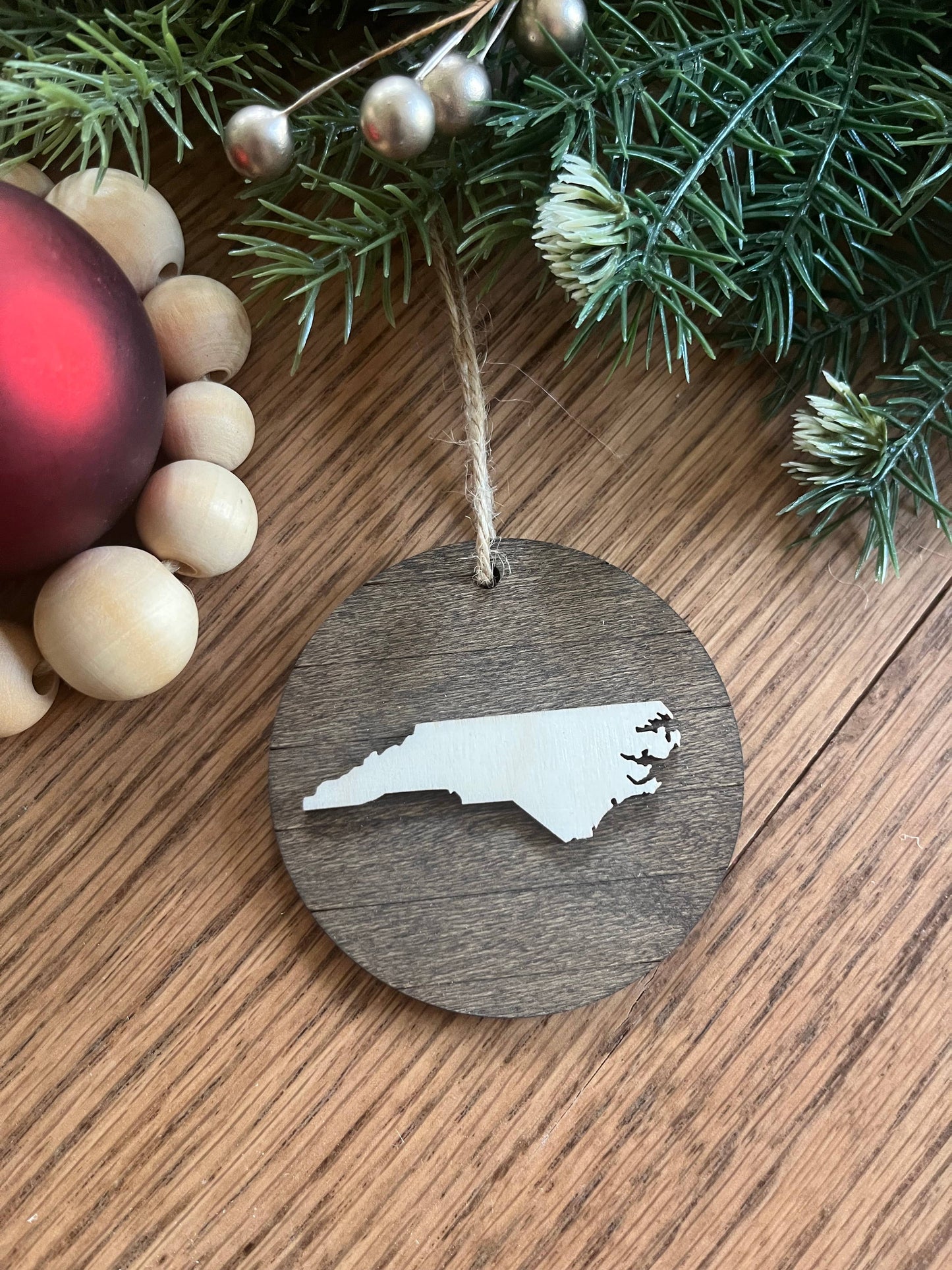 3D Raleigh North Carolina NC Wooden Christmas Ornament