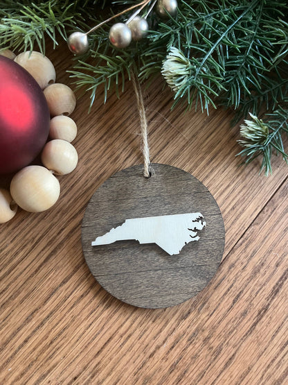 3D Raleigh North Carolina NC Wooden Christmas Ornament