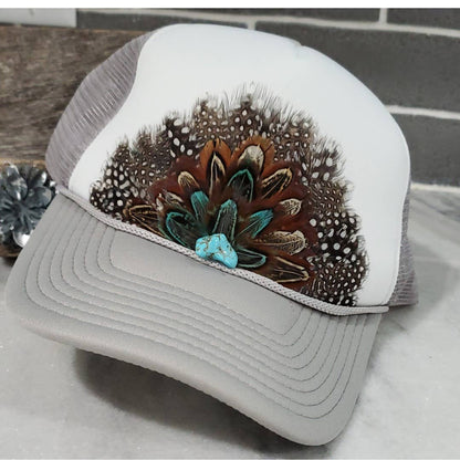 Western Feather Crown Trucker Hat