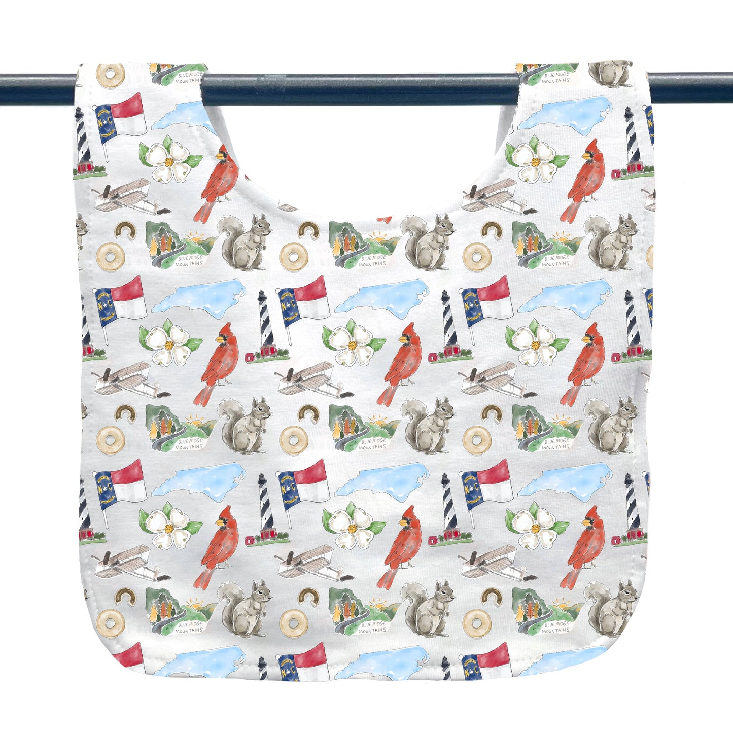 North Carolina Icons Baby Bib