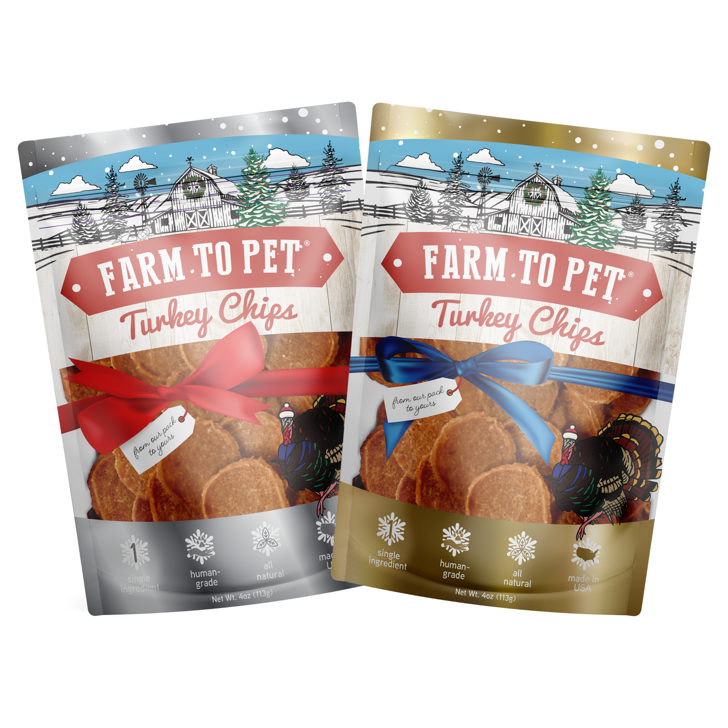 Holiday Turkey Chips Dog Treats (4 oz)