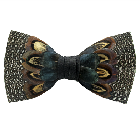 Feather Bow Tie 21 - Guinea & Pheasant
