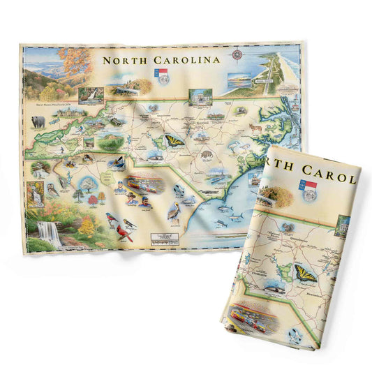 North Carolina State Map Kitchen Towel