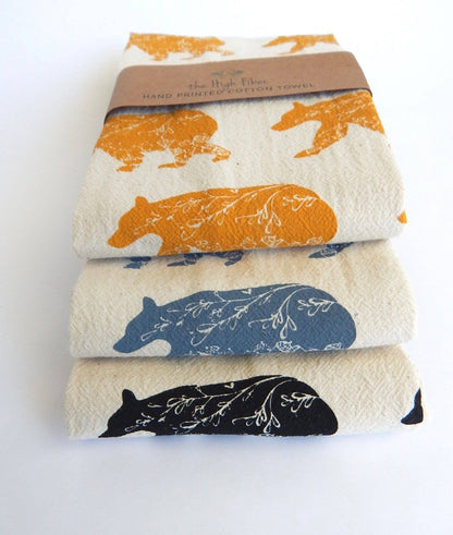 Bear Handprinted Tea Towel