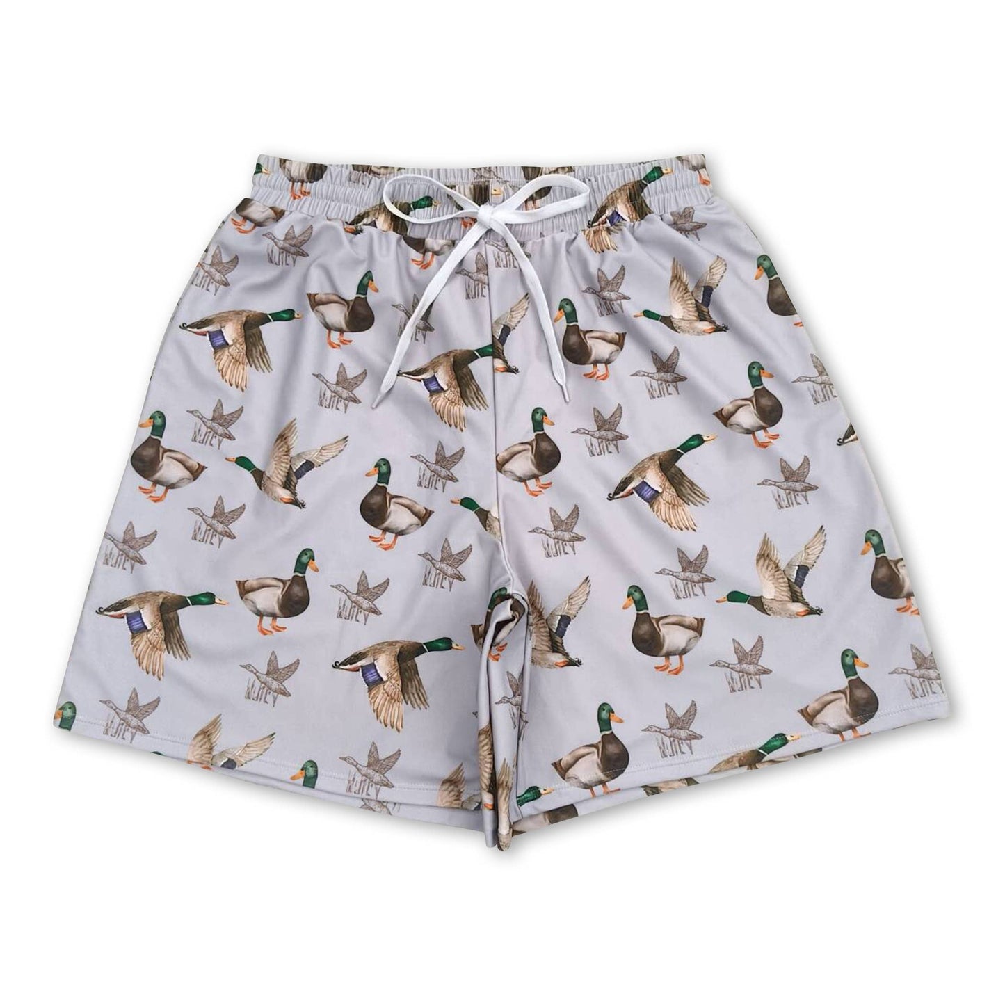 Duck print boys summer swim trunks