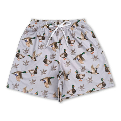 Duck print boys summer swim trunks