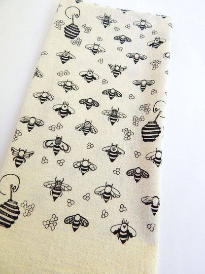 Bee Handprinted Tea Towel