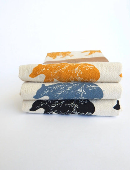 Bear Handprinted Tea Towel