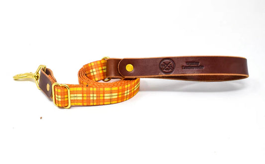 Whiskey Leatherworks Adjustable Tartan Dog Leash