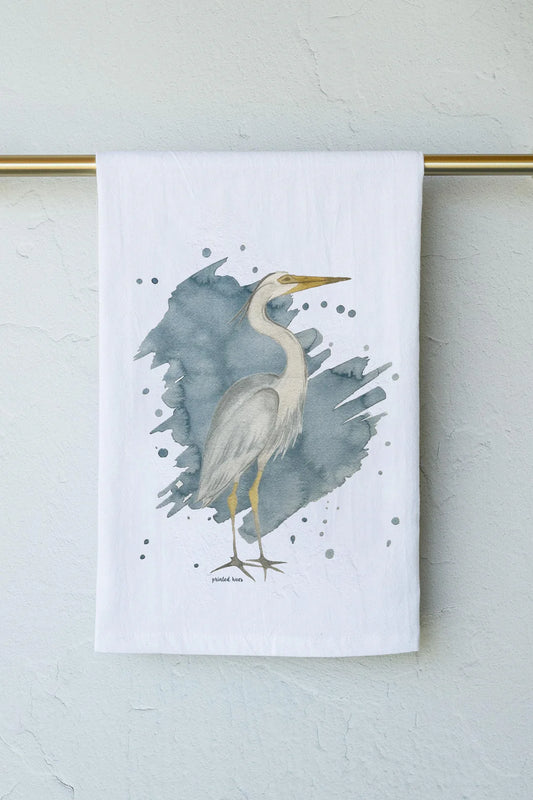 Printed Hues Heron Tea Towel