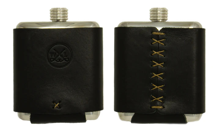 Stainless Steel Whiskey Leatherworks North State Logo Flask