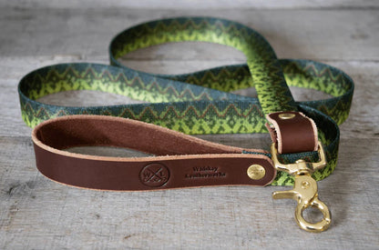 Whiskey Leatherworks Fixed Length - Fish & Upland Print Dog Leash