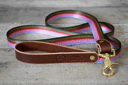 Whiskey Leatherworks Fixed Length - Fish & Upland Print Dog Leash
