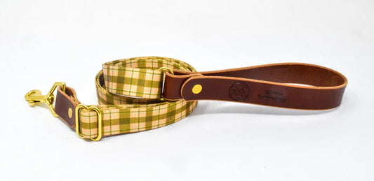 Whiskey Leatherworks Adjustable Tartan Dog Leash