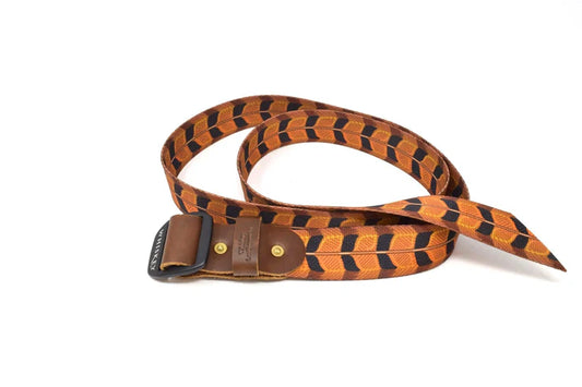 Whiskey Leatherworks Pheasant Print Surf & Turf Webbing Belt