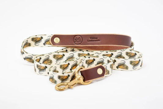 Whiskey Leatherworks Fixed Length - Fly-Print Dog Leash