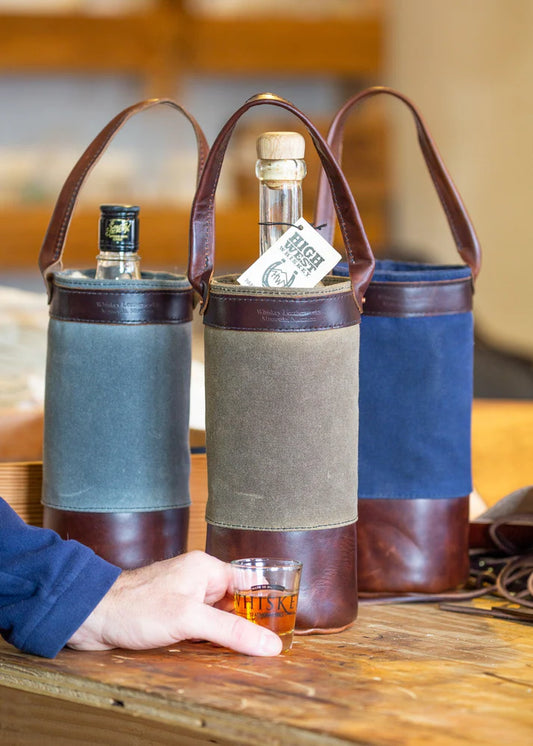 Whiskey Leatherworks Private Label Bottle Totes