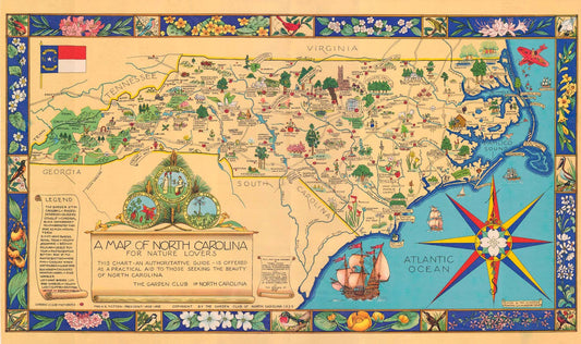 A North Carolina Map for Nature Lovers 550 piece puzzle