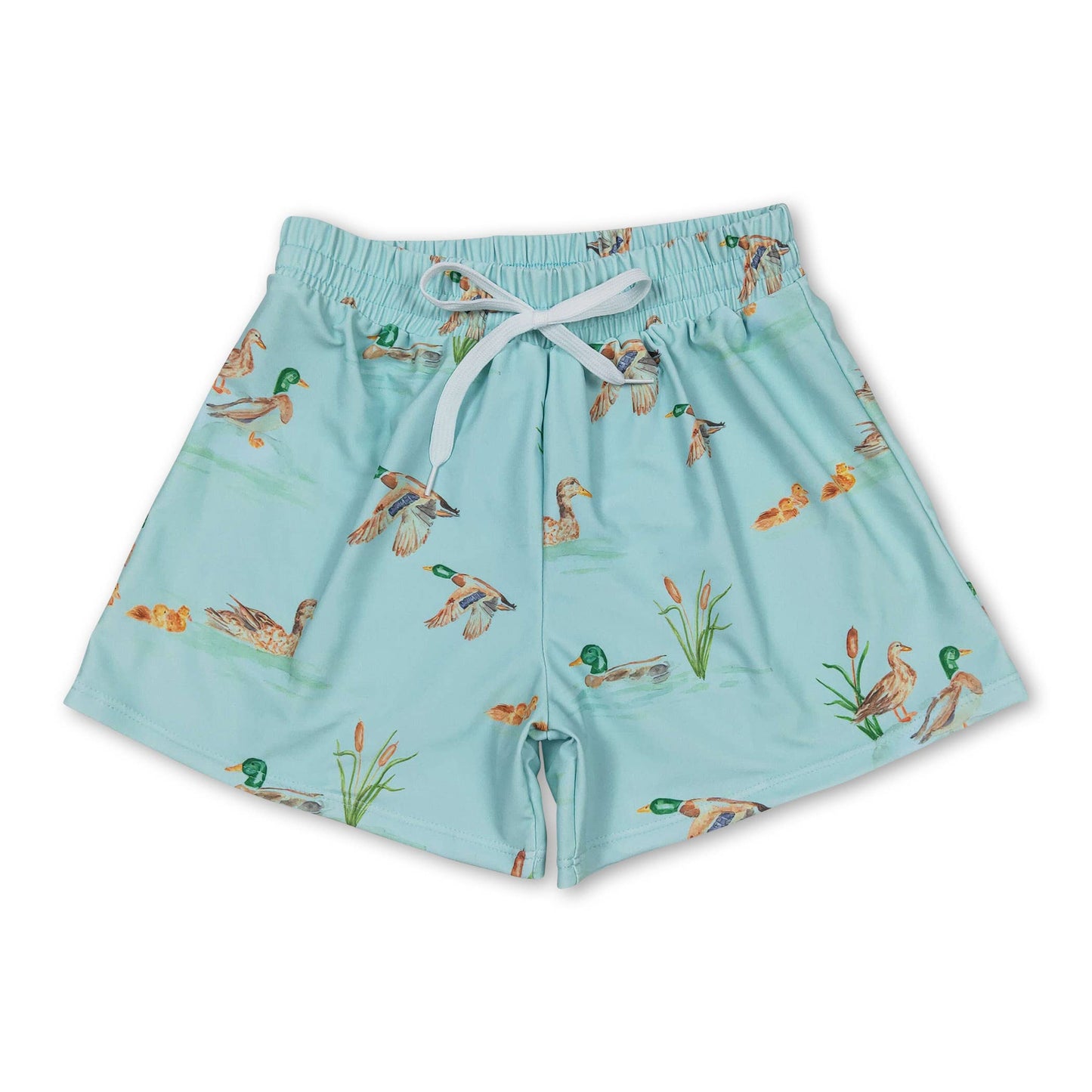 Duck print boys summer swim trunks