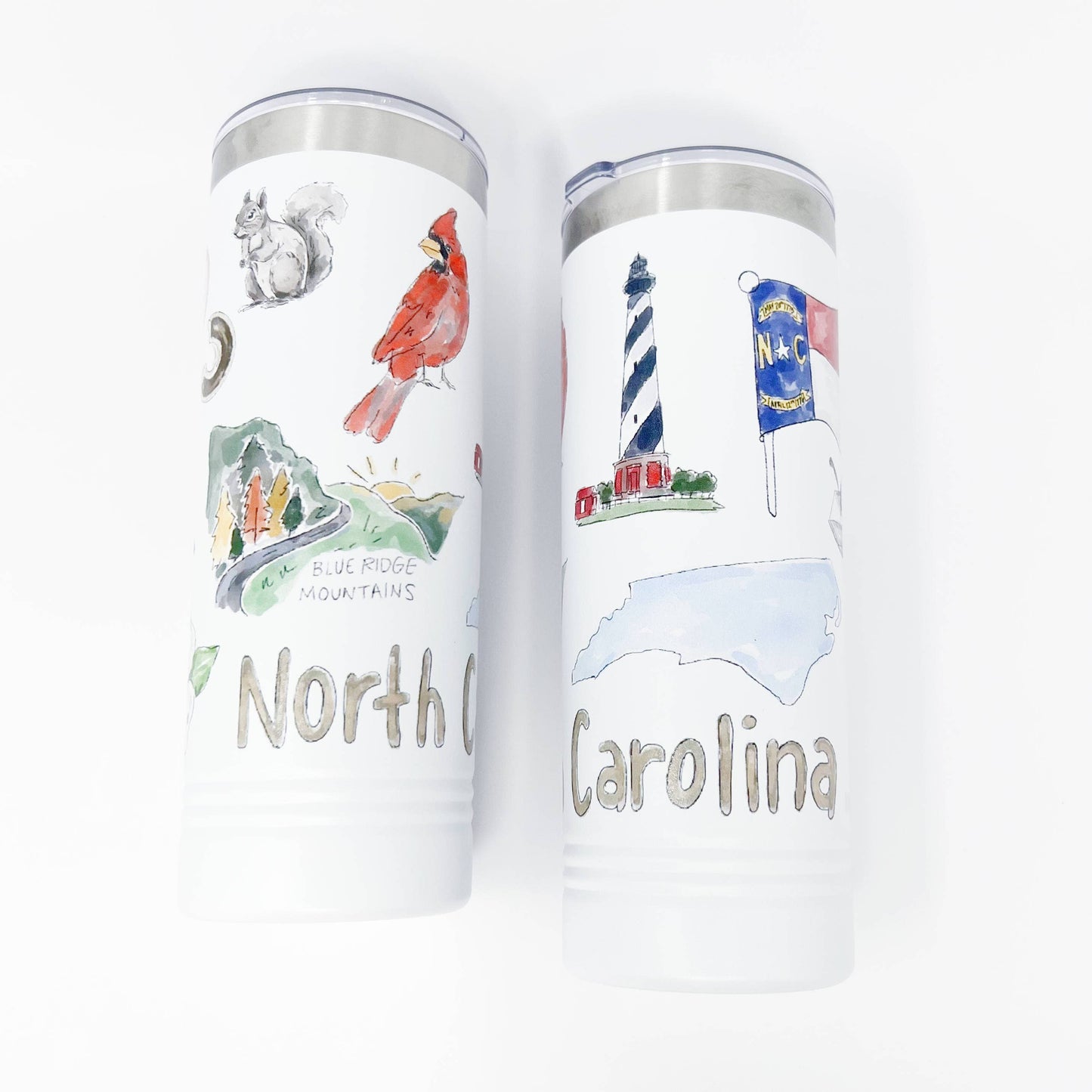 North Carolina Icons Skinny Tumbler 22oz