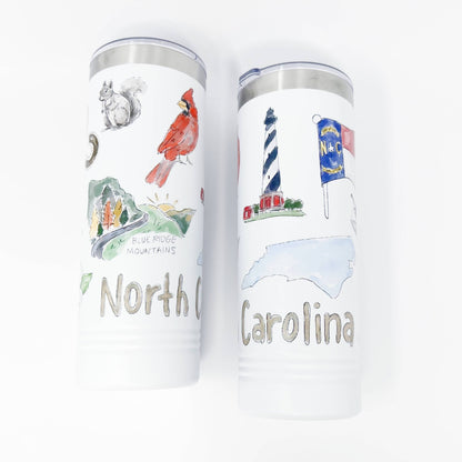North Carolina Icons Skinny Tumbler 22oz