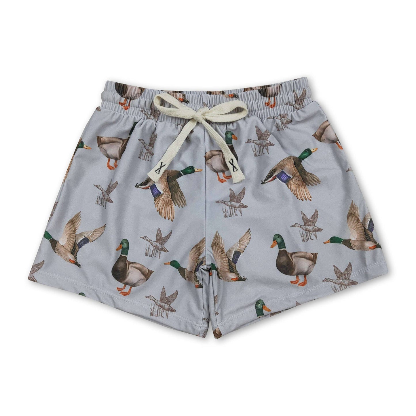 Duck print boys summer swim trunks
