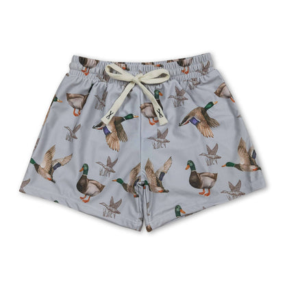 Duck print boys summer swim trunks