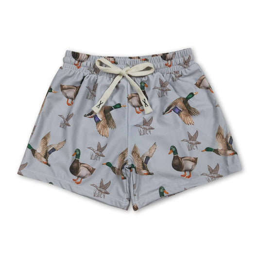 Duck print boys summer swim trunks