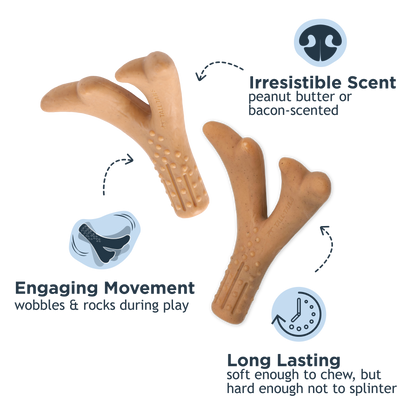 Peanut Butter-Scented Antler Chew Dog Toy - Medium