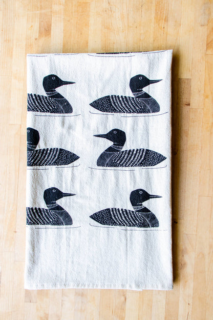 Duck Handprinted Tea Towel