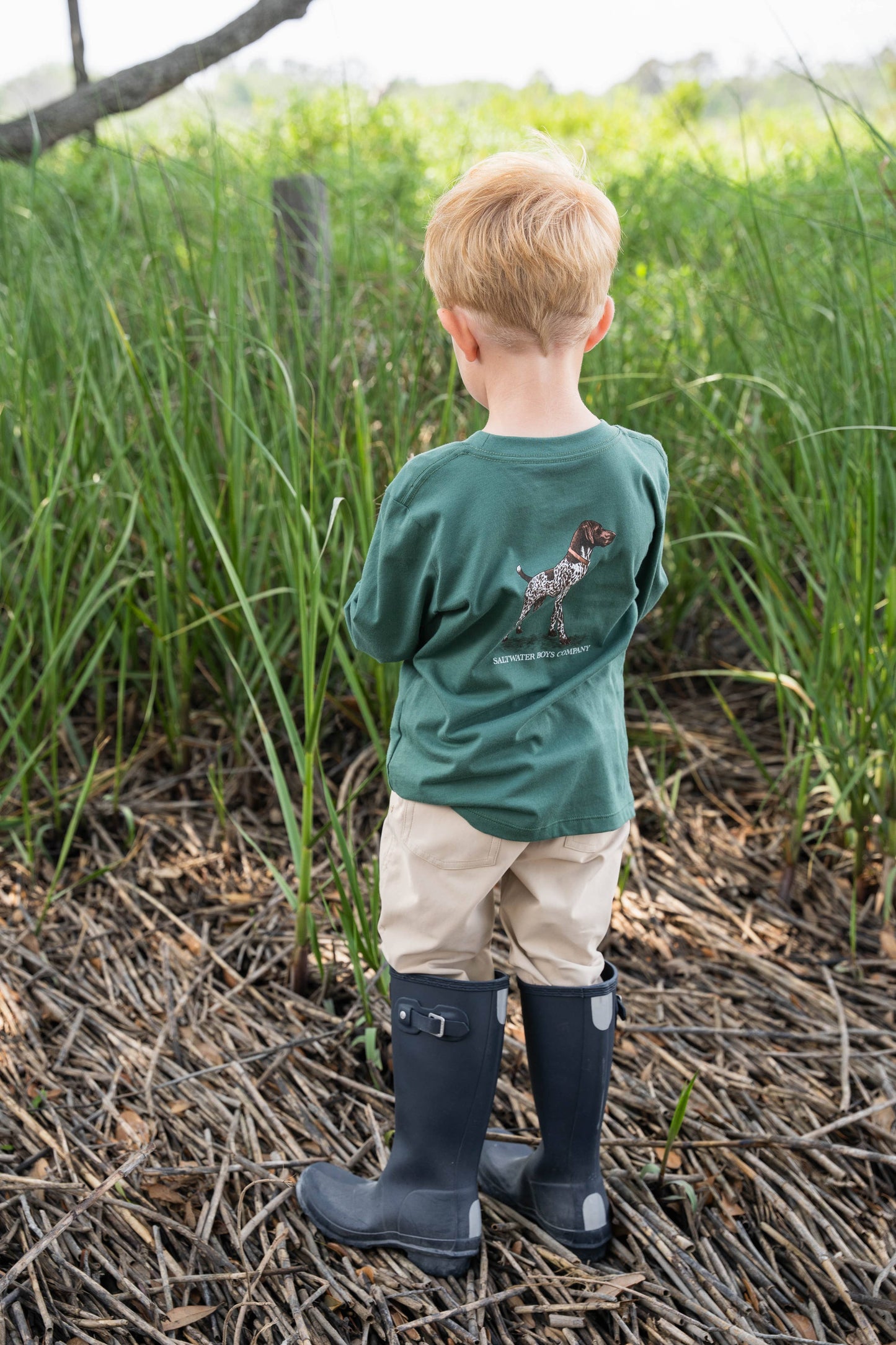 Pointer Boys Graphic Tee LS Green