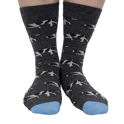 EXTRAFINE MERINO WOOL POINTER  DOG IN CHARCOAL