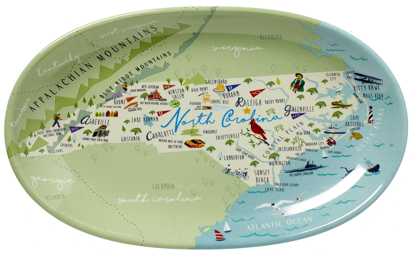 North Carolina 8.5" Tidbit Tray