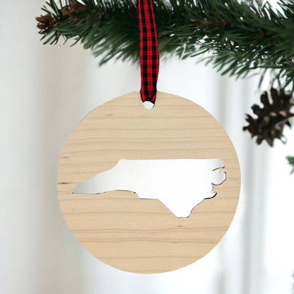 North Carolina Cut-Out Christmas Holiday Ornament