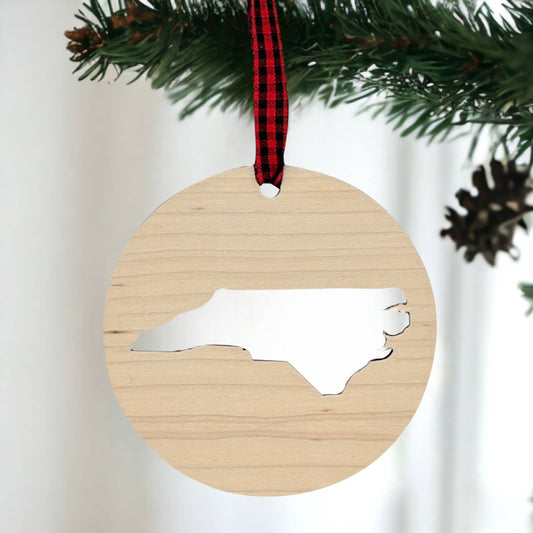 North Carolina Cut-Out Christmas Holiday Ornament