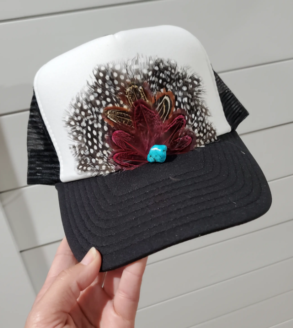 Western Feather Crown Trucker Hat