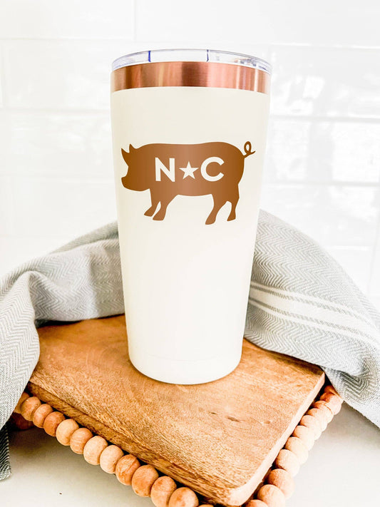 NC Pig 20 Oz. Tumbler Cream + Copper