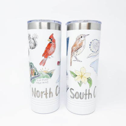 North Carolina Icons Skinny Tumbler 22oz