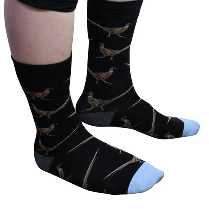 EXTRAFINE MERINO WOOL PHEASANT BIRD IN BLACK